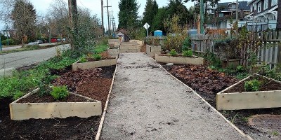 Urban farm bordering Arbutus Greenway at 57th Avenue, Vancouver/Naomi Reichstein photo